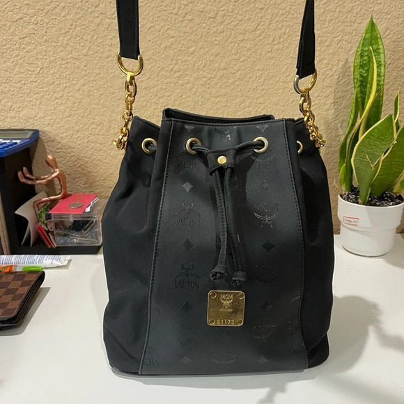 MCM Black Drawstring Bag - Picture 10 of 16